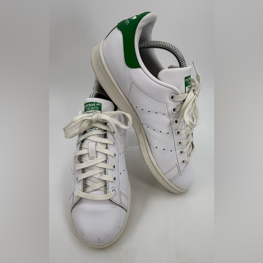 Adidas Stan Smith B24105 White & Green Leather Tennis Shoes Women's Size 10